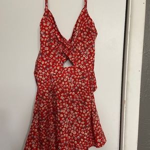 Red Floral Romper